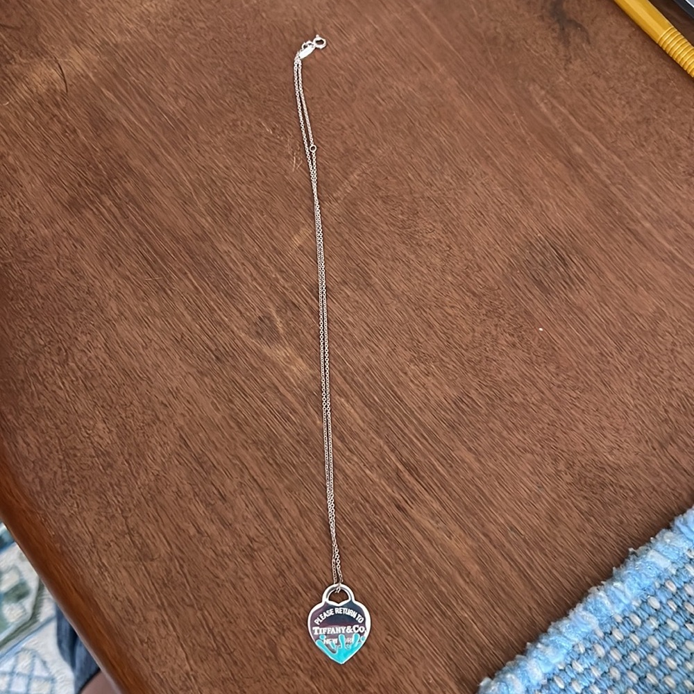 Enamel Color Splash Heart Tag Charm necklace